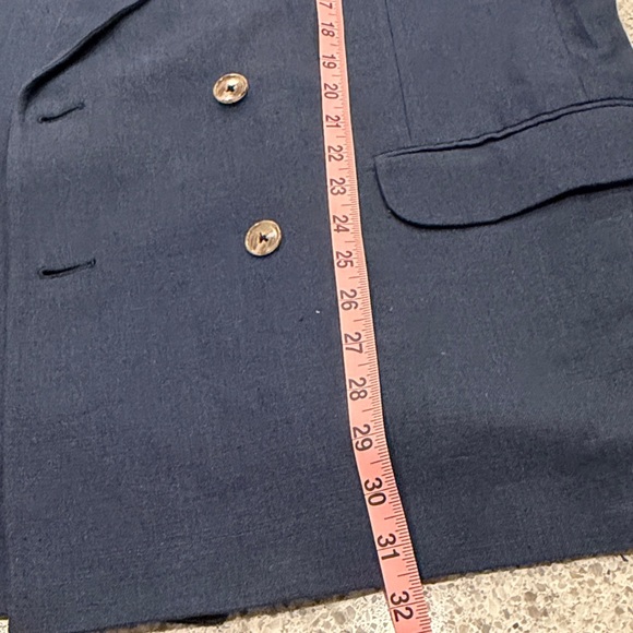 Men’s Linen/Cotton Navy Double-Breasted Blazer 44S - Picture 9 of 13